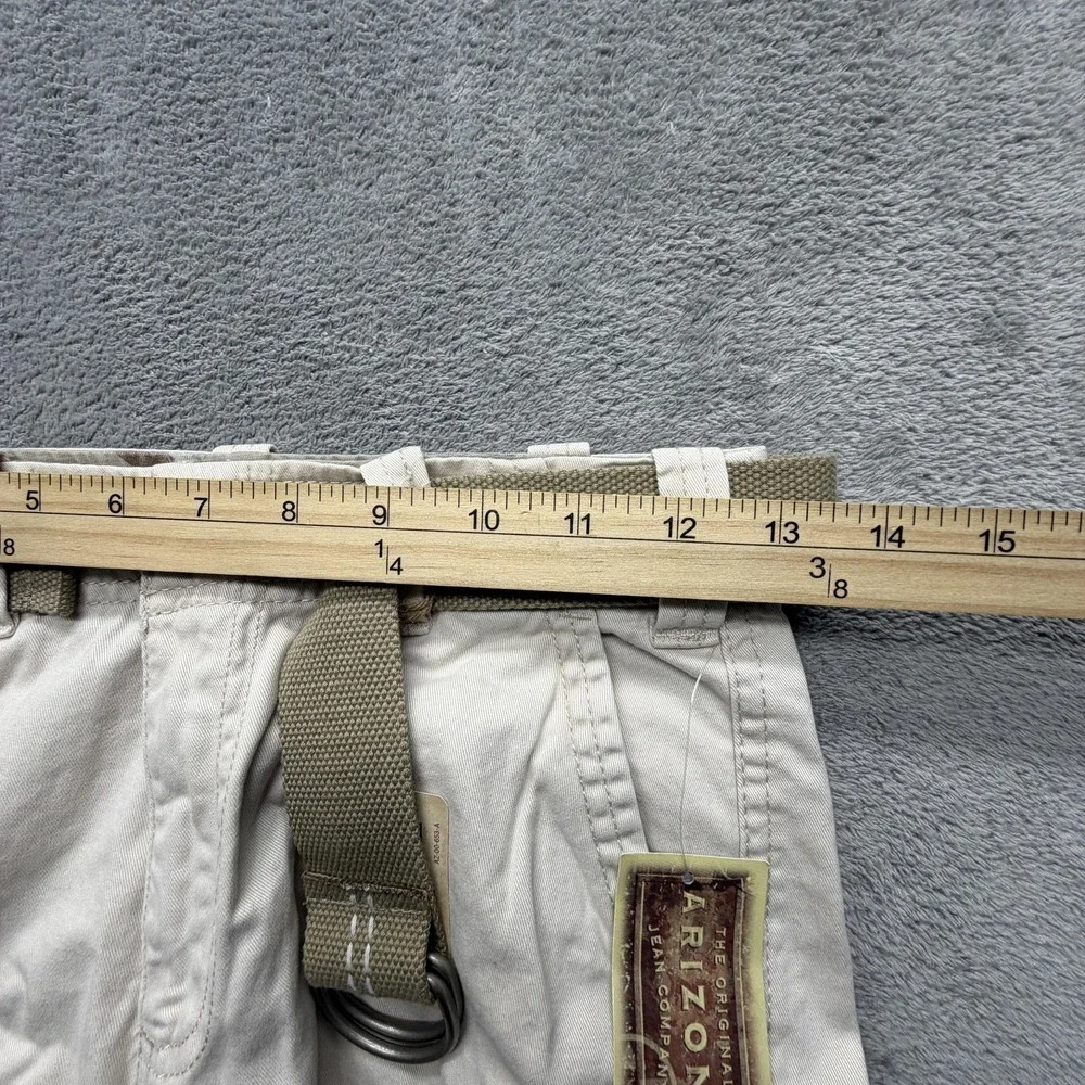 Arizona Jean Company Shorts Boys‎ 12 Beige Cargo Twill Belted School Pockets